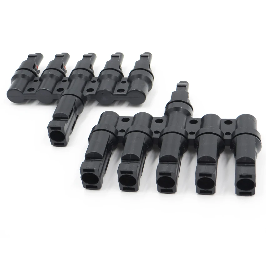 

MC4 Connector 1 to 5 in Branch parallel connection MC4 5T 30A 1000V Electrical Solar Connector Photovoltaic Panel Cable Wire