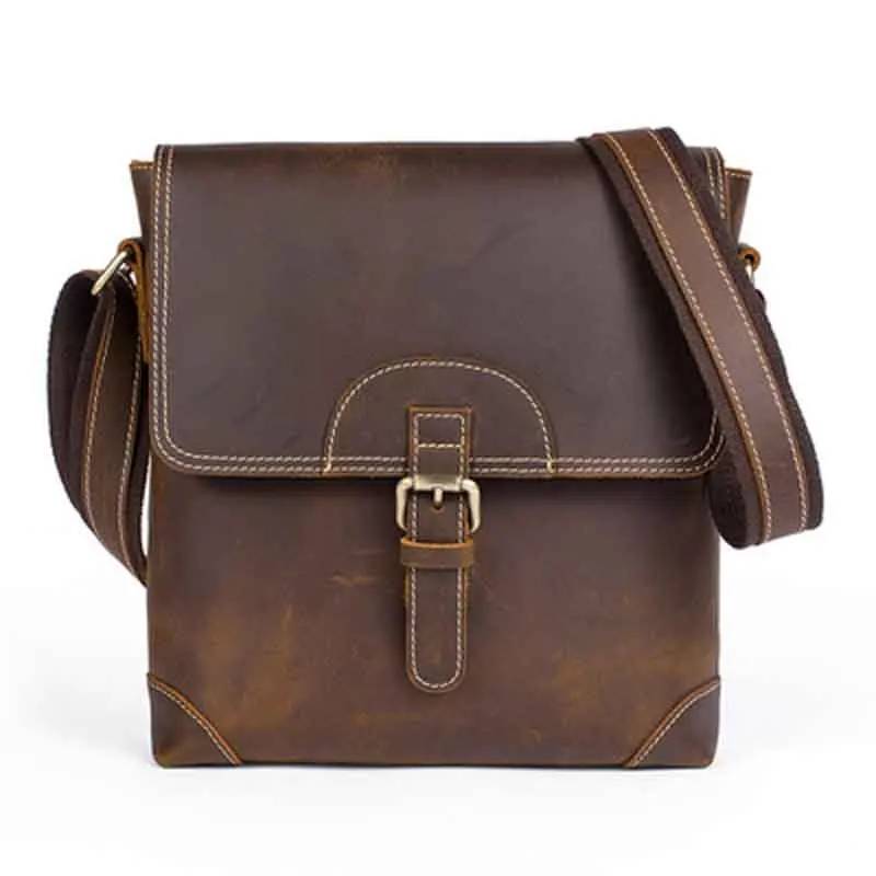 

Retro Cowhide Leather Men Shoulder Bag Flap Casual Messenger Bag For Male Luxury Bags Bolsas Vintage Men Crossbody Bags MLT8125