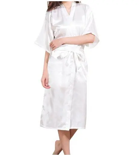 Модные Женские однотонные шелковые кимоно халат для подружек невесты свадебные вечерние ночные пижамы 5 цветов