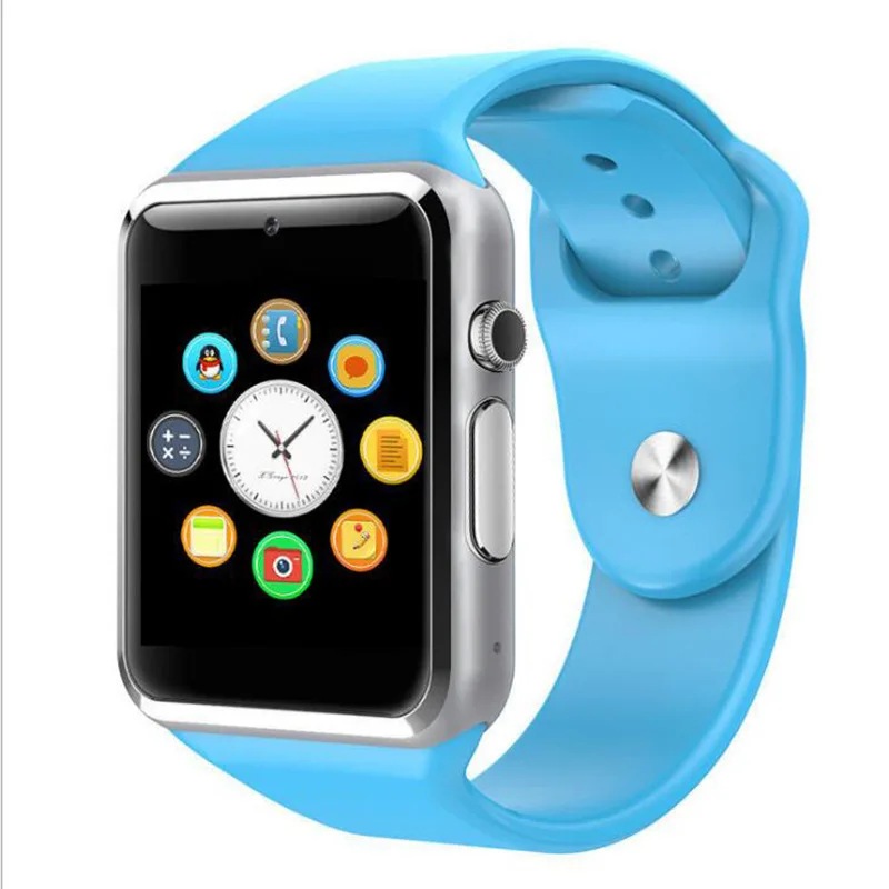 Умные часы SIM часы телефон камера SmartWatch Шагомер монитор сна SMS напоминание о звонках для Android Ios спортивные часы - Цвет: Синий