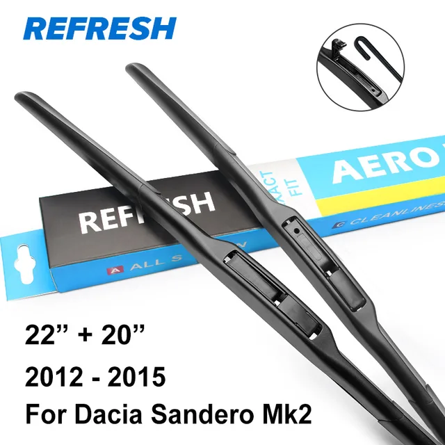 REFRESH Wiper Blades for Renault / Dacia Sandero Mk1 Mk2 Exact Fit 2008