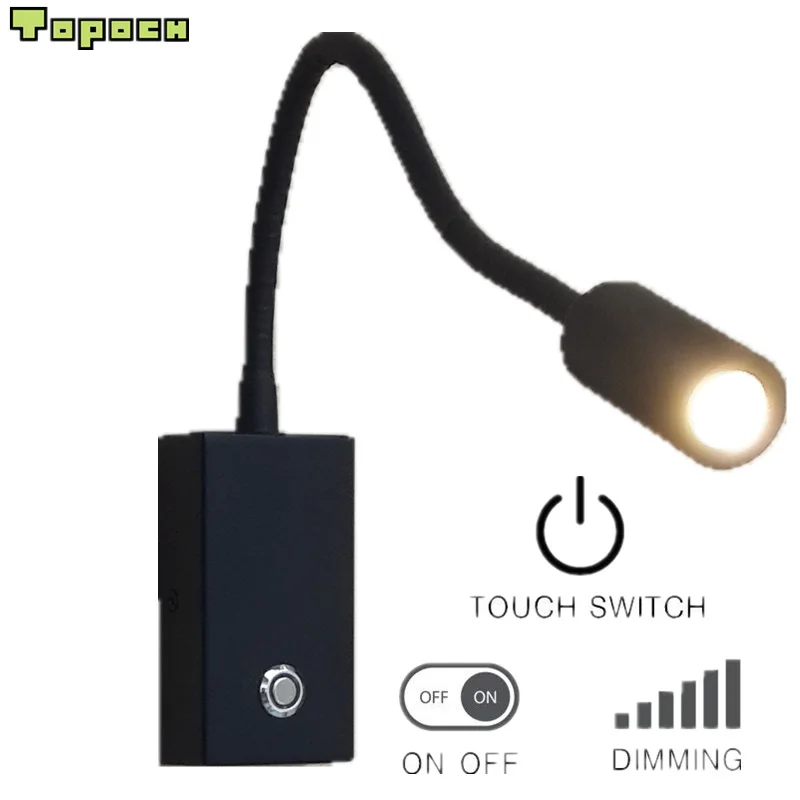 

Topoch Touch Lamp Dimmer with on/off/Dimmer Switch Matte Black Grooved Cylindrical Head Focussing Lens for House Camper Boat