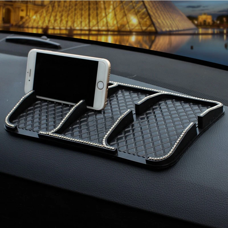 

Diamond Anti Slip Mat PVC with Crystal Non-Slip Pading Multi-function Car Sticky Silicone Dash Board Phone Keys Perfume Pad