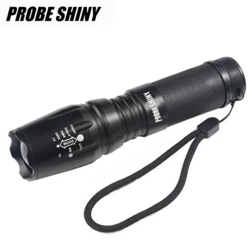 High Quality X800 Zoomable XML T6 LED Tactical Police Flashlight+18650