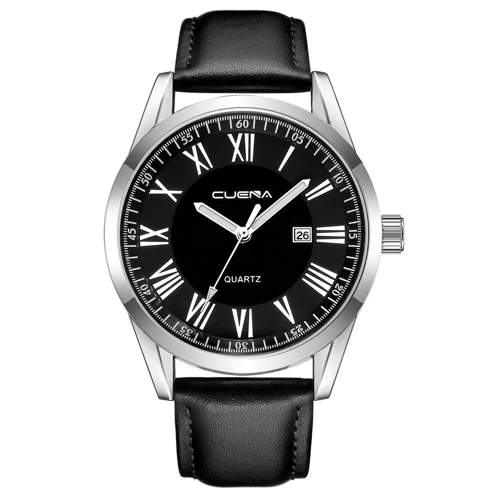Montre homme,, мужские модные часы с кожаным ремешком, военные кварцевые наручные часы с датой, деловые часы, reloj hombre