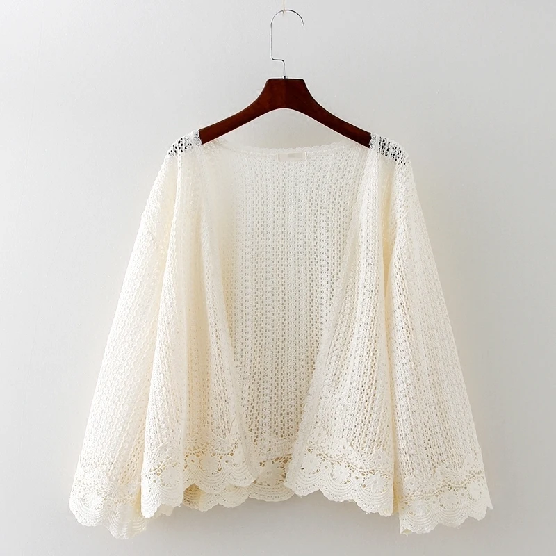 

Autumn Women V-Neck Knitted Casual Sweaters Cardigans Lady Knitting Outwear Sunscreen Air Condition Tops