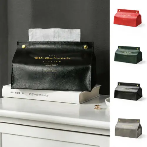 Classical leather Wedding Room Car Sofa Hotel Decorative Tissue Box Napkin Paper Holder Cover Tissue Case Desktop Organizer