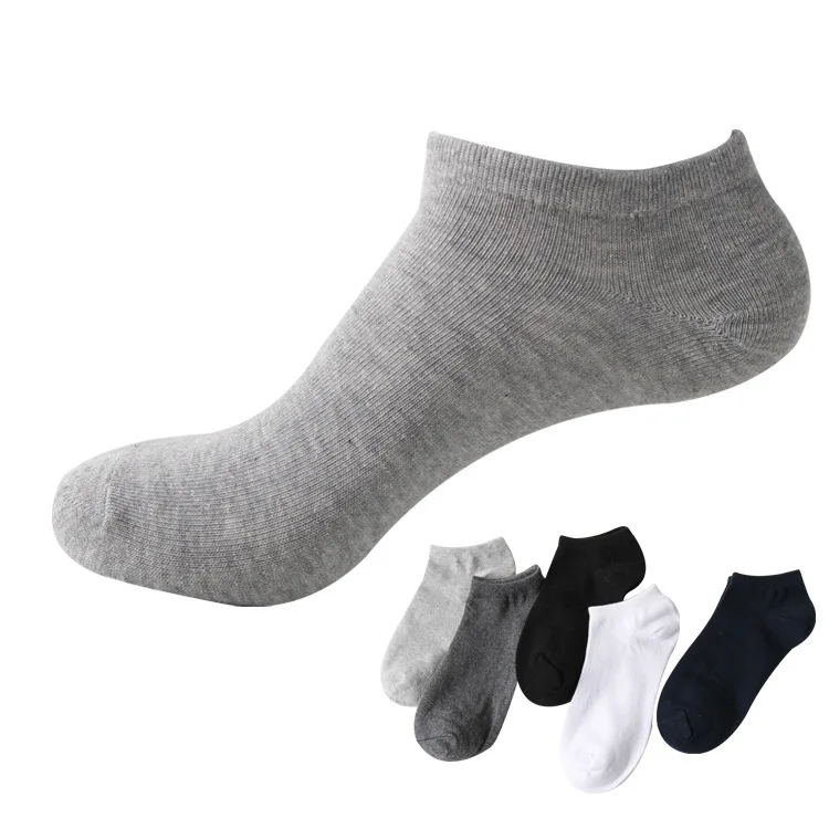 EU43-48, 5 пар/лот, большие размеры, мужские хлопковые летние носки до лодыжки для мужчин, деловые повседневные короткие носки-тапочки, белые, черные, серые
