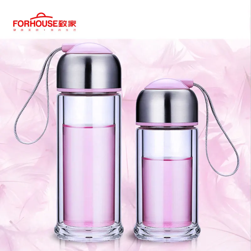 Buy 280ML Glass Water Bottle With Loose Leaf Tea