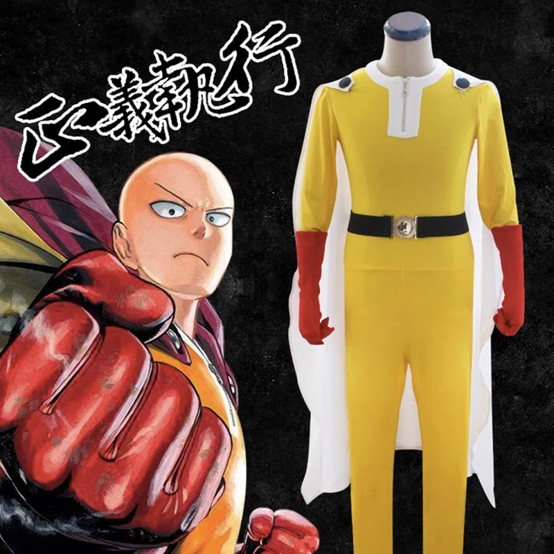 ONE PUNCH MAN Full Suit Saitama Uniform Outfits Anime Cosplay Costume 
