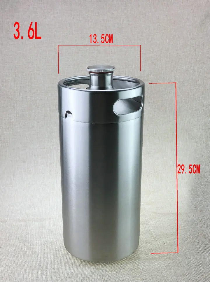 Buy Mini keg Growler stainless 3.6L stainless Mini beer keg Growler wine pot