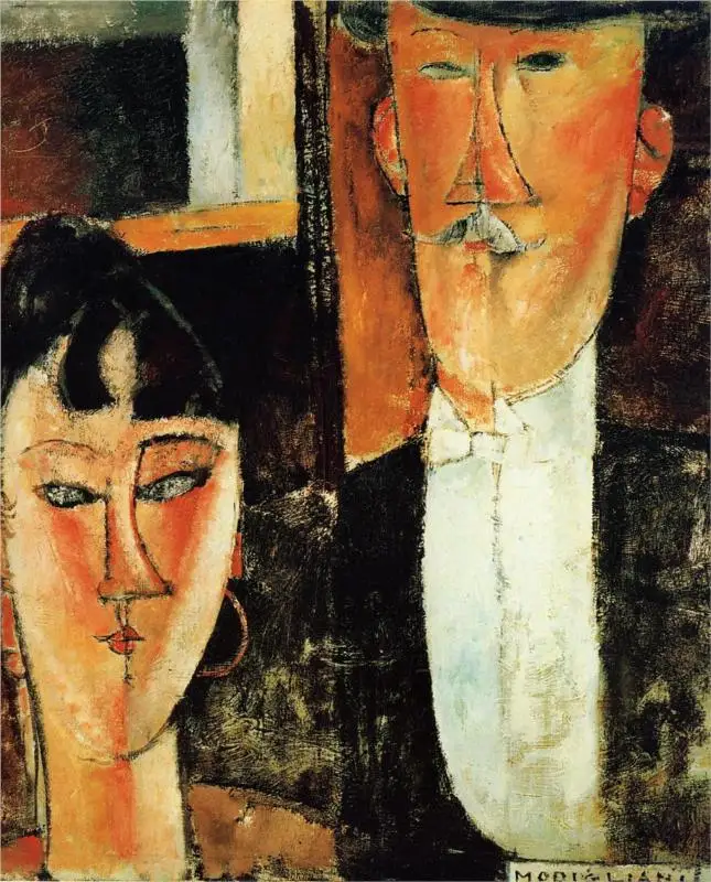 

Bride and Groom (The Couple) Amedeo Modigliani oil painting for sale online High quality Portrait painting woman Hand painted