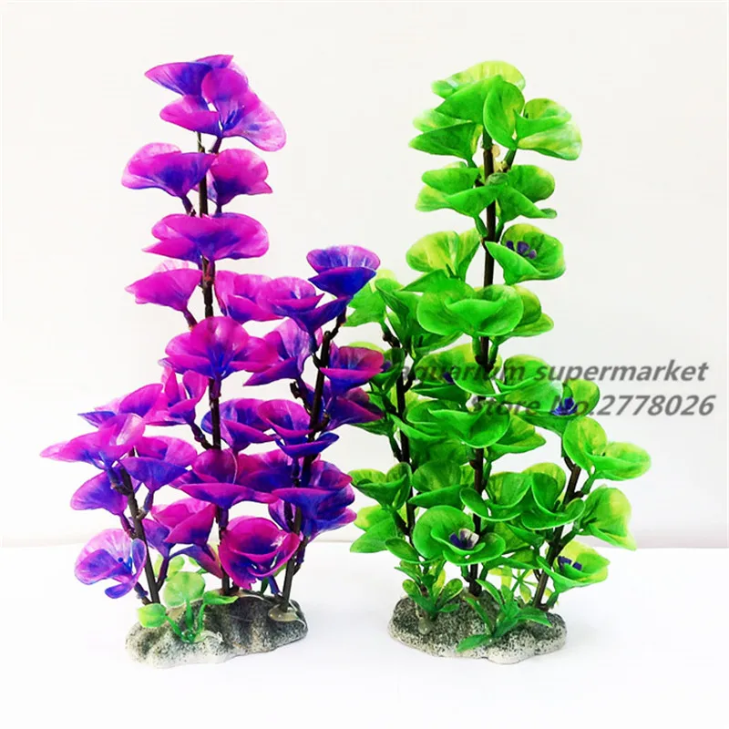 

HONGYI 1 piece artificial plastic grass for fish tank simulated water grass aquarium landscape decor purple green