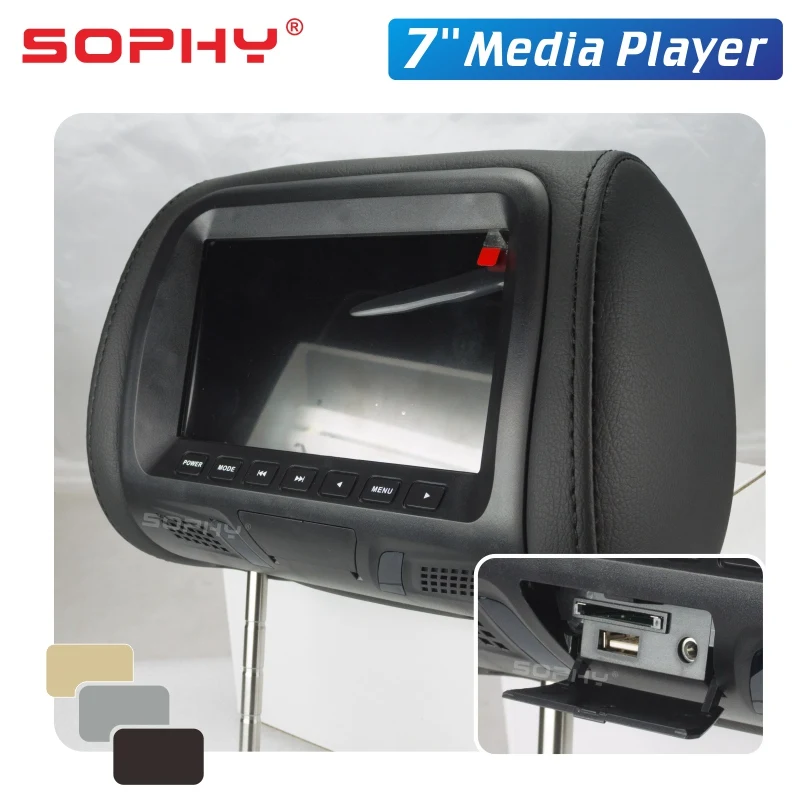 Najtaniej Uniwersalny 7 cali samochód zagłówek ekran tylne siedzenie multimedia do rozrywki odtwarzacz ogólne AV USB SD MP4 7048