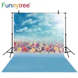Фон Funnytree для фотостудии масляная живопись небо Красочные цветы весенний фон для фотосессии фотобудка для фотосессии