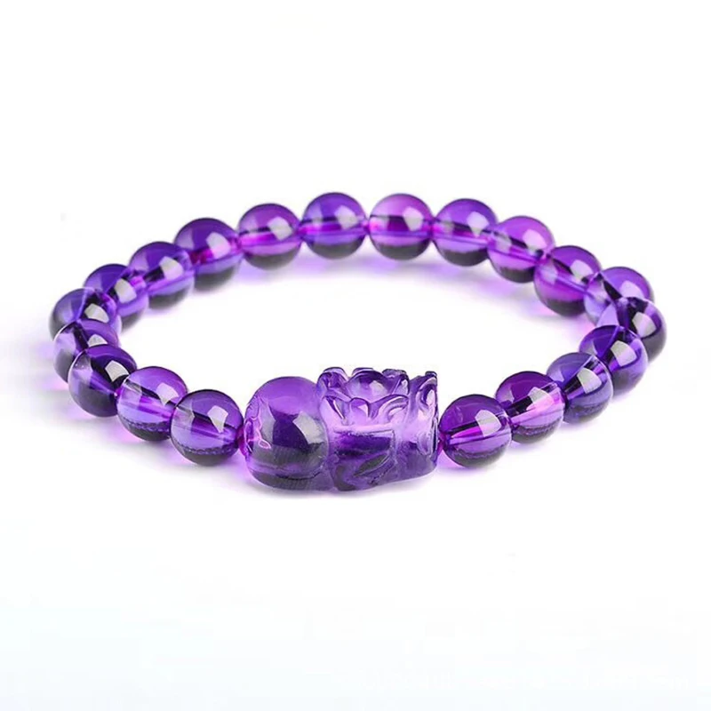 Wholesale Open Light Purple Crystal Bracelets Round Beads With Piu Xiu