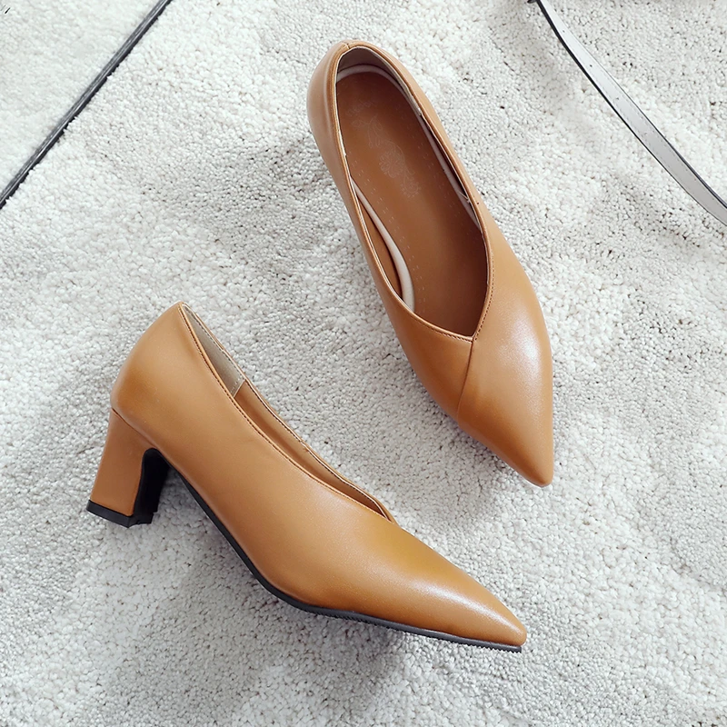 

S.Romance Women Pumps 2019 Plus Size 34-43 New Fashion Elegant Pointed Toe High Heels Office Ladies Woman Shoes Black SH166