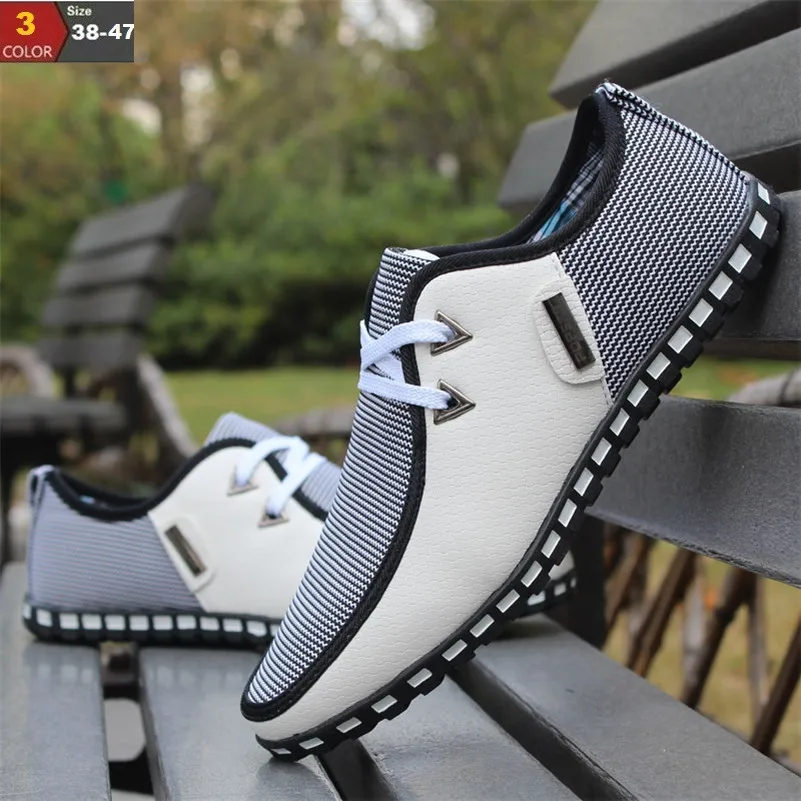 Модная обувь для вождения; мужские лоферы на плоской подошве без застежки; итальянская обувь на плоской подошве; мужская повседневная обувь; zapatillas hombre; размеры 38-47 - Цвет: White new