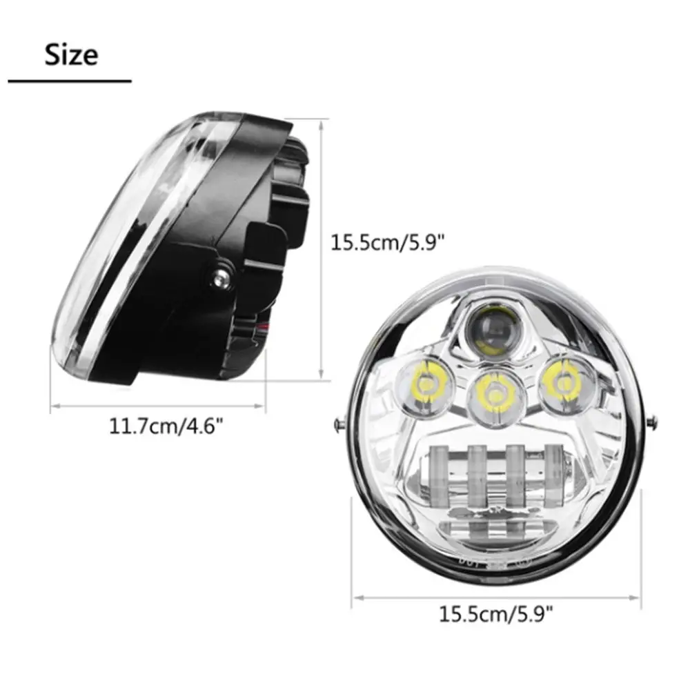 60 Вт точечный светодиодный передний фонарь для мотоцикла HI/Low Beam для VROD VRSC алюминиевая фара мотоцикла