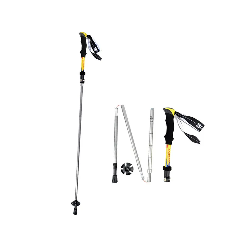 Portable Trekking Pole Outdoor Alpenstock Durable Five - Section Folding Adjustable Impact Walking Cane #2O30 (19)