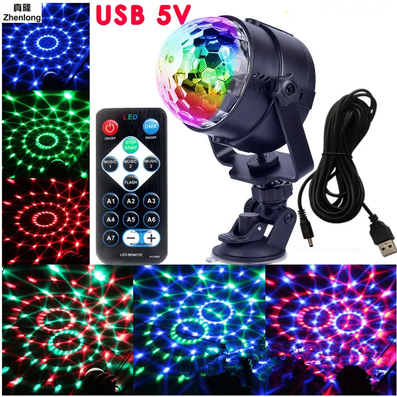 

Mini RGB LED Crystal Magic Ball Stage Effect Lighting Lamp Bulb Sound Activated Projector Party Disco Club DJ Light Show Lumiere