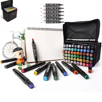 

30/40/60/80 Colors Art Markers Set Dual Head Alcohol Sketch Markers Pen For Manga Drawing Markers Dsign Animation Manga Draw