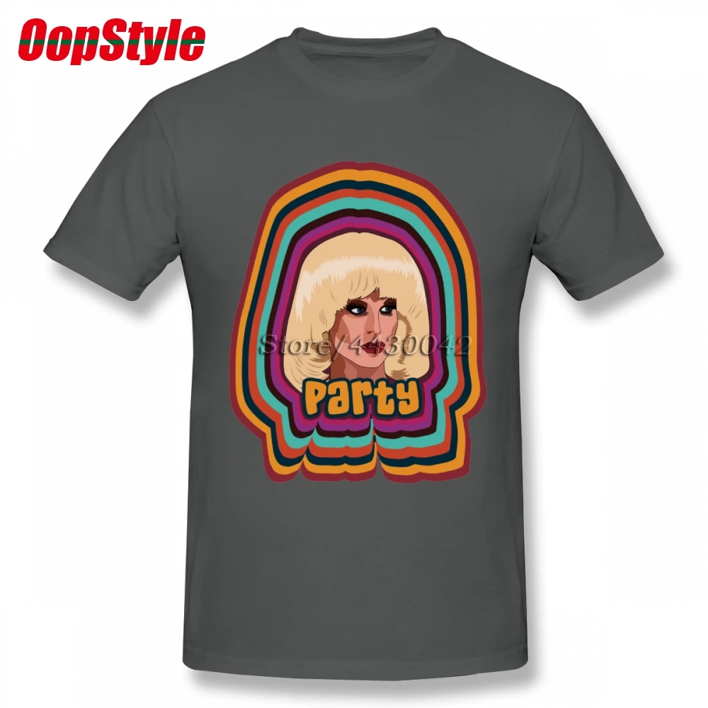 Katya Zamolodchikova Party Rupaul T-shirt For Men Short Sleeve Cotton Plus Size Custom Tee | Мужская одежда