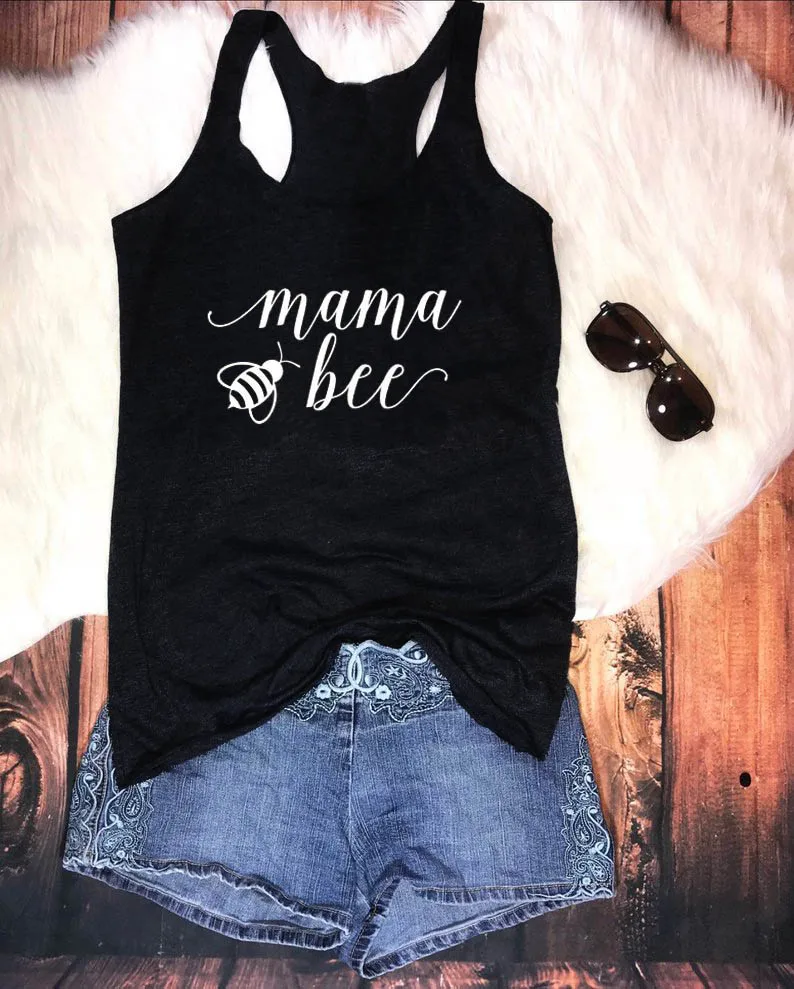 Жилет Mama Bee лето с буквенным принтом женские забавные повседневные топы на бретелях новый подарок для мамы MOM to be Mama Bear рубашка