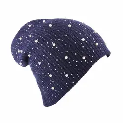 Для женщин Кепки осень-зима леди горный хрусталь, декоративные мягкая шляпа Головные уборы аксессуары 2018 Новый Лидер продаж
