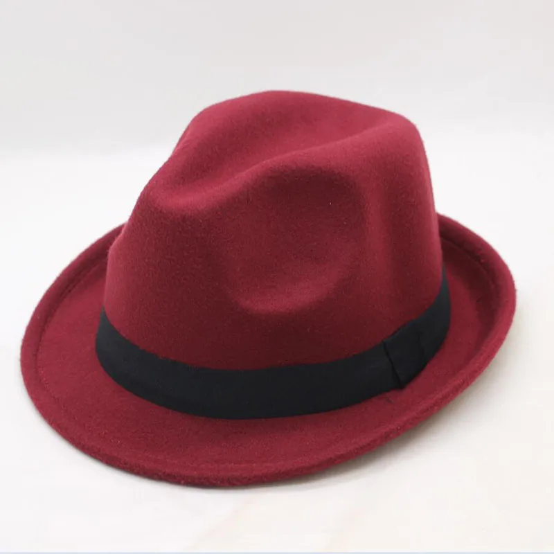 

[SUOGRY] 2018 New Winter Fedora Hat Men Women Wool Felt Jazz Hat Vintage Panama Cap