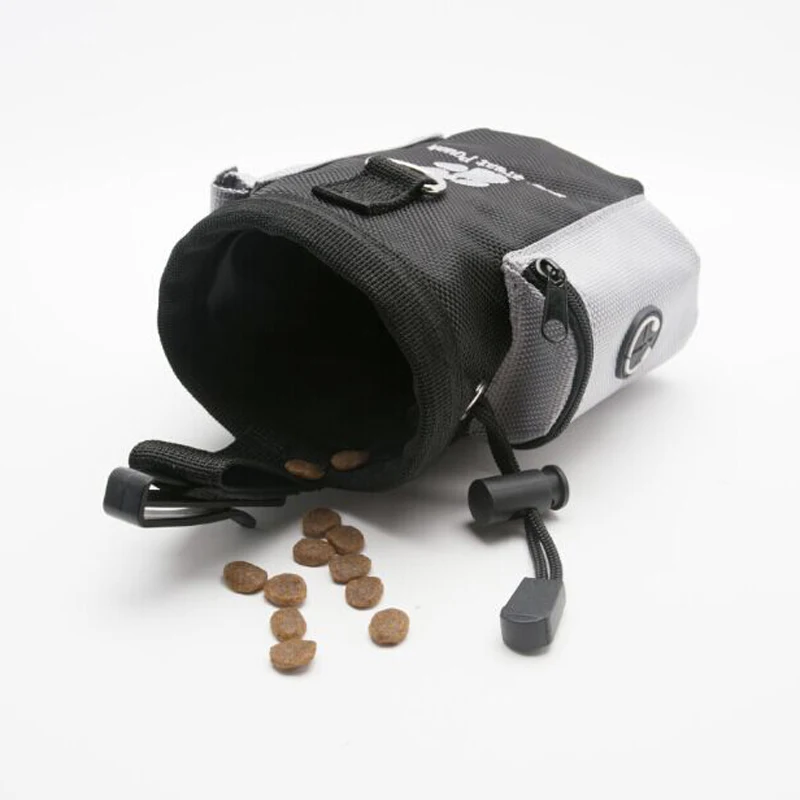 1pc Black Puppy Pet Dog Treat Pouch Waterproof Training Walking Food Snacks Bait Waist Bag 12.5x12.5x8cm