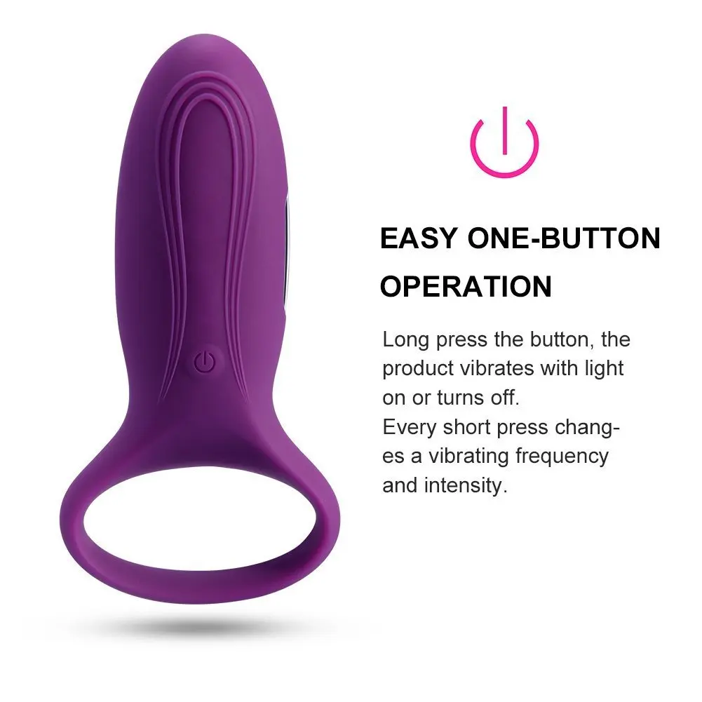 Silicone USB Charging 7-speed Vibrating Cock Ring Penis Ring Vibrator Sex Toys for Men and Women 6