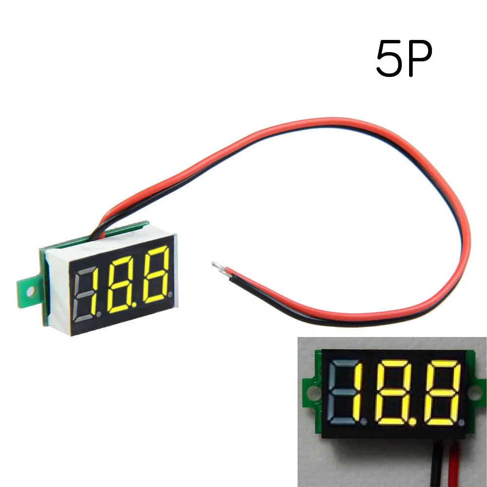 

1 PC New 30X10mm 2-Line Mini Digital Voltmeter Yellow LED Panel Voltage Meters 3- Digital Display Voltage Voltmeter