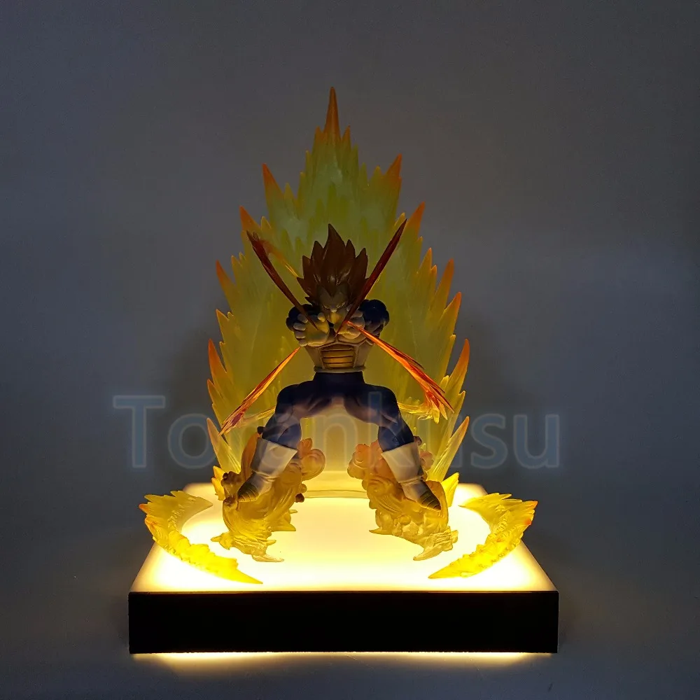 Dragon Ball Z фигурку Вегета Супер Saiyan LED Освещение База DIY Дисплей модель игрушки Dragon Ball камехамеха игрушка diy136