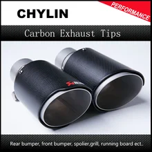 New 63mm Inlet 90mm Outlet Akrapovic Carbon Fiber Exhaust Tip/Muffler for End Pipes Stainless Steel Car Exhaust Tips