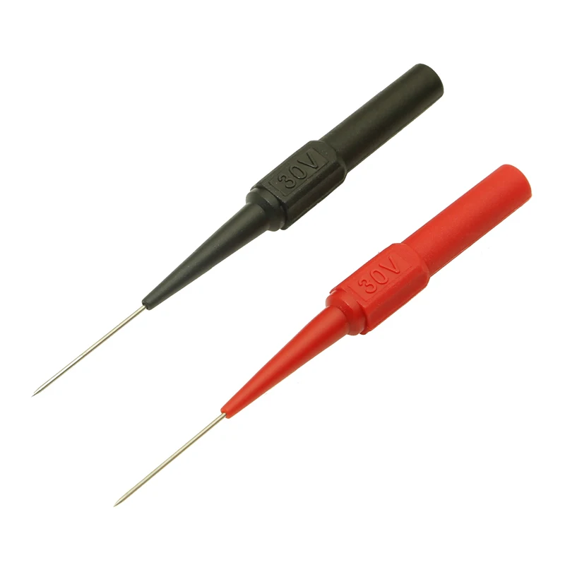 2pcs 4mm Jack Copper Test Lead Probe Stainless Steel Test Needle Multimeter Tools Black/Red For Banana Plug