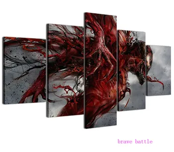 

Carnage Superhero Comics 5 Pieces Canvas Painting Print Living Room Home Decor Modern Wall Art Oil Painting