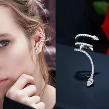 Индивидуальные милые серьги-гвоздики в виде змеи для женщин, белые циркониевые Стразы, уникальный дизайн, роскошные брендовые серьги, модное ювелирное изделие, AE162