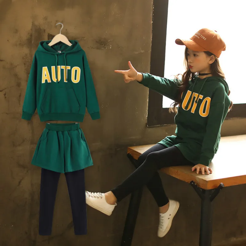 

Children Wear Baby Girls Spring and Autumn Set Hooded Casual Kids Style Clothes Two-piece Suits Toddler Fashion Letter Good Sets