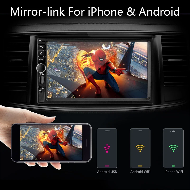 Jansite 7 &quot2 Din Мультимедиа Android Автомагнитола воспроизведения памяти 1024*600