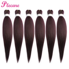 Plecare 22 дюйма косички Синтетический Плетеный вязаный крючком наращивание волос Африканский Бургундия Джамбо косички цвета волос