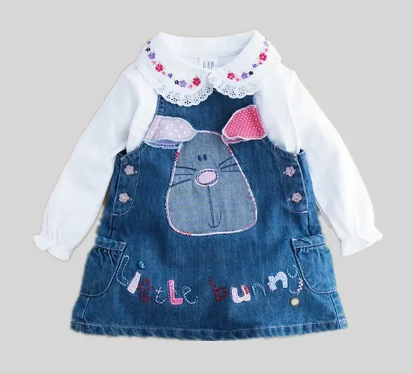 New Arrival 5pcs Lot Name Brand Girl Suspender Skirt Denim Baby