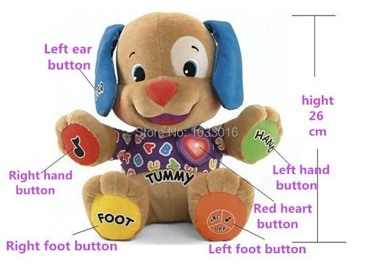 Low price! Fisher Dog Toys Baby Musical Plush Electronic Toys Dog