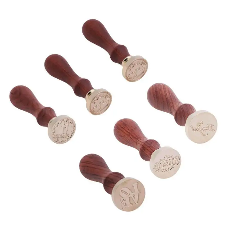 

New 1PC Wood Handle Sealing Wax Stamps Love Series Retro Decorative Stamps Greeting Wedding Invitation Sealing Stamps