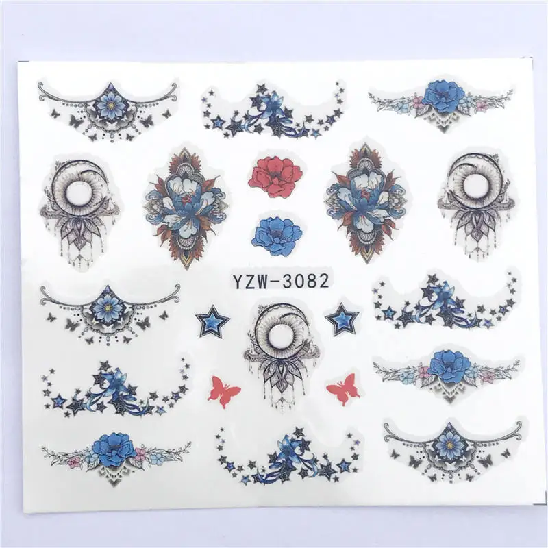 YWK 1 шт цветы/Пасха/бабочка/ожерелье для нейл-арта водяные татуировки наклейка на ногти водная переводная наклейка украшение - Цвет: YZW-3082