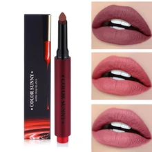 Цвет SUNNY 1 шт. натуральные телесные цвета косметические пигменты водонепроницаемые легко носить бархатные матовые пресс губная помада, Косметика для макияжа