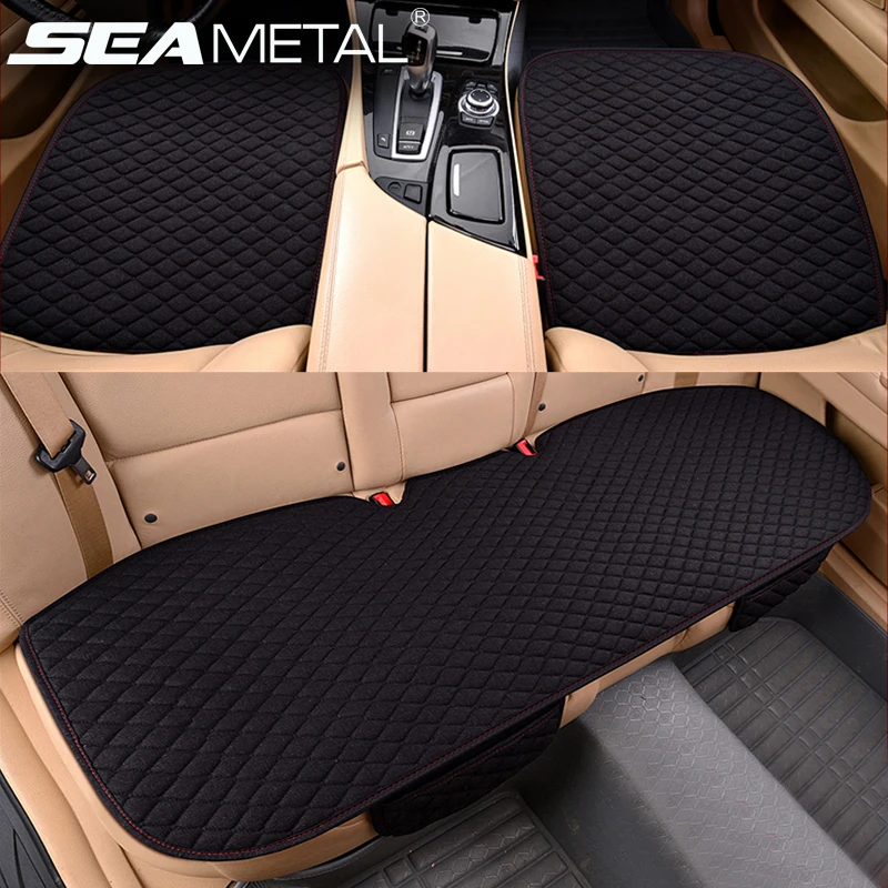 

Car Seat Covers Four Seasons Linen Cushion Breathable Front & Rear Seat Anti-slip Chair Pad Mat Automobiles Seat Cover Universal