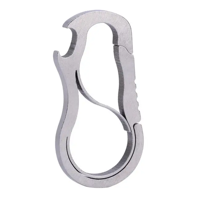 Mini Bottle Opener Key Chain Ring Stainless Steel Hanging Carabiner