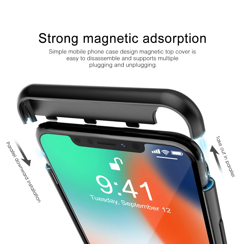 Battery Case Power Bank For iphone X XS XR XS MAX Magnetic Battery charger case For iphone 6 6s 7 8 plus Adsorption Powerbank