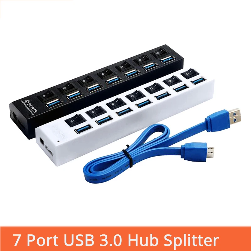 USB HUB 7Port Super Speed 5Gbps Mini USB HUB 3.0 USB Splitter With On/Off Switch PC Computer Peripherals Accessories